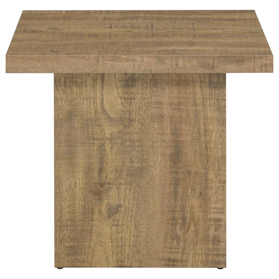 Devar Square Engineered Wood End Table Mango Brown view 3
