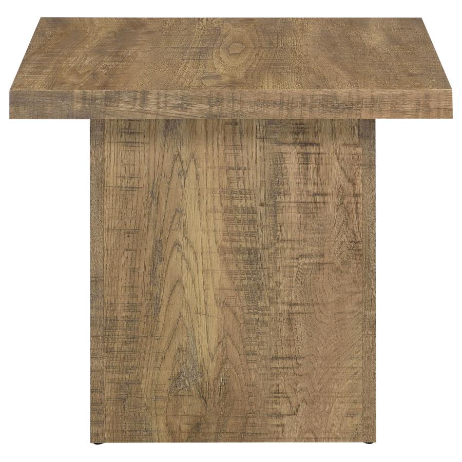 Devar Square Engineered Wood End Table Mango Brown view 4