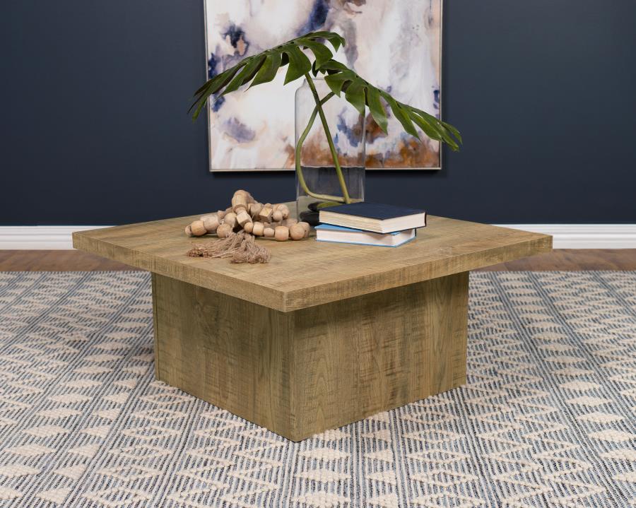 Devar Square Engineered Wood Coffee Table Mango Brown view 2