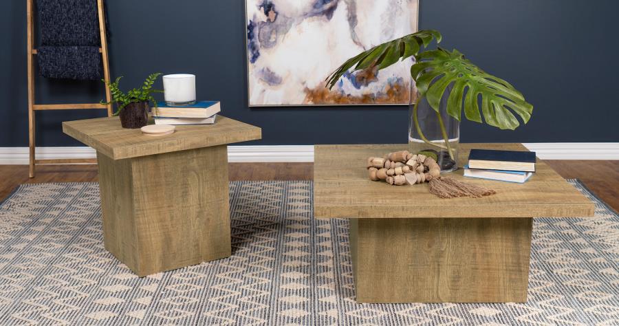 Devar Square Engineered Wood Coffee Table Mango Brown view 7