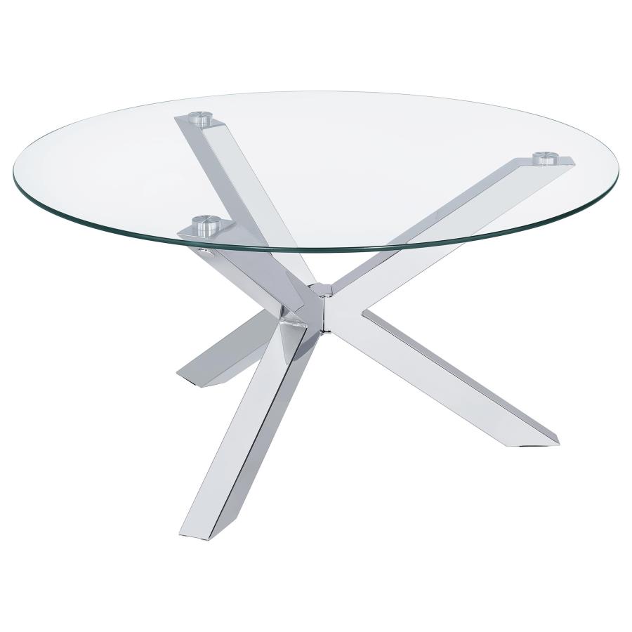 Kenzie 3-piece Round Coffee and End Table Set Chrome view 6