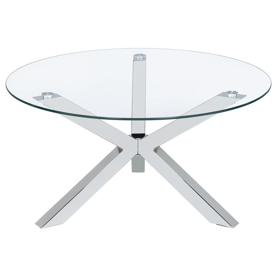 Kenzie 3-piece Round Coffee and End Table Set Chrome view 7