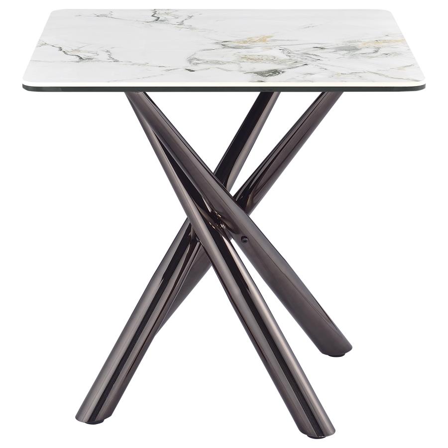 Carvell 2-piece Square Coffee and End Table Set Mirage White view 4