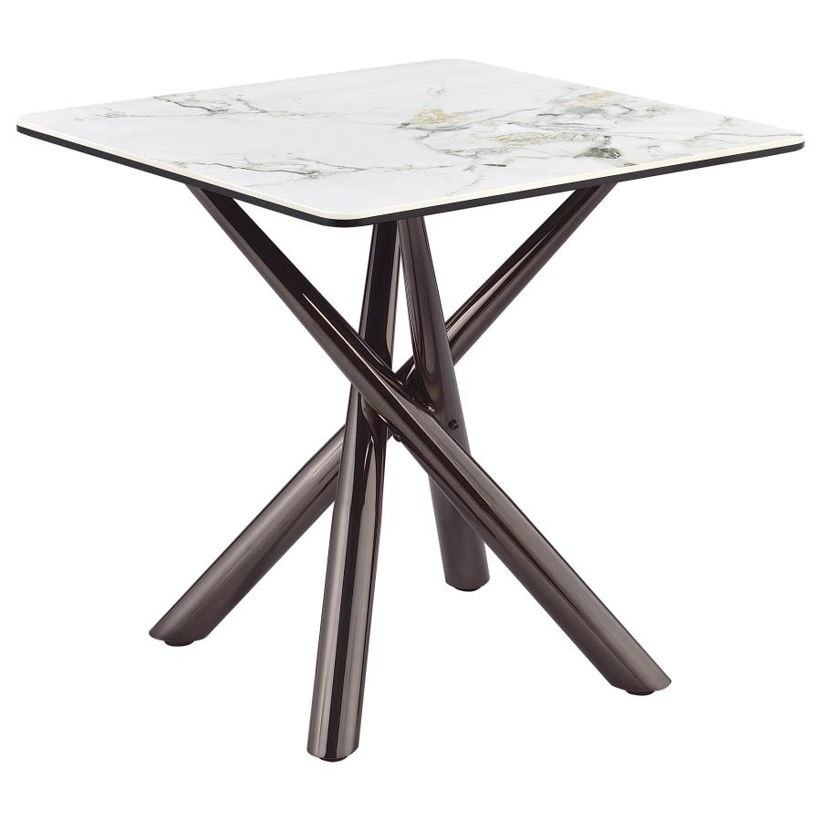 Carvell 3-piece Square Coffee and End Table Set Mirage White view 3