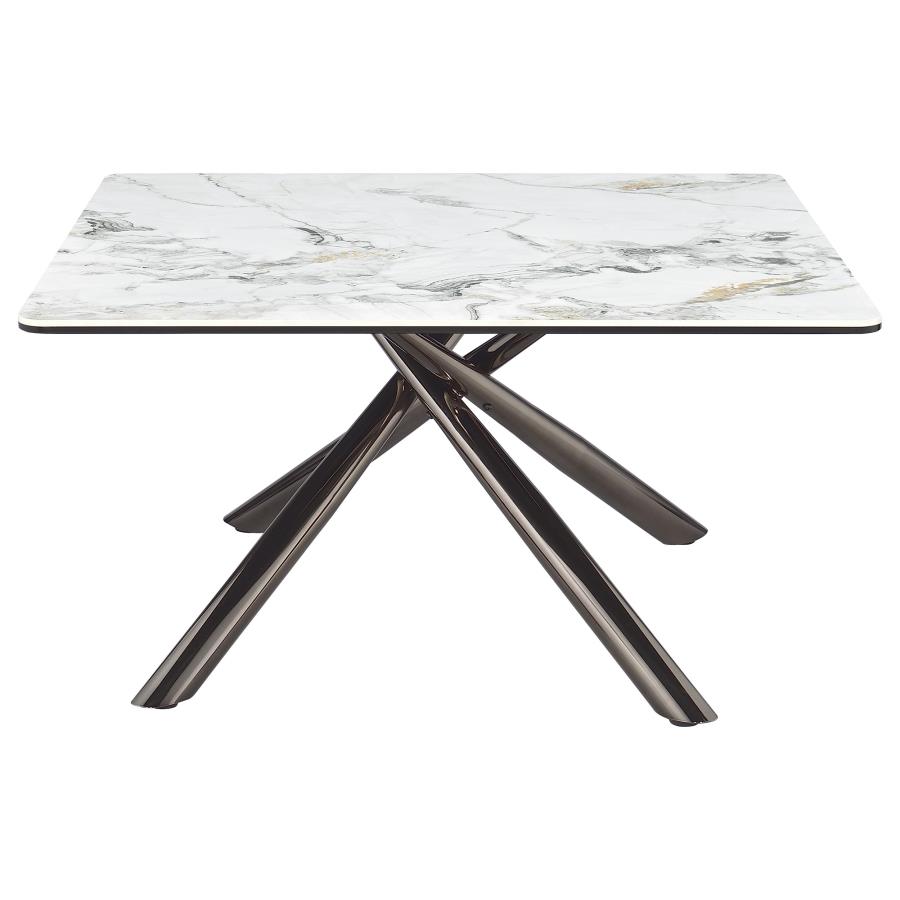 Carvell Square Sintered Stone Top Coffee Table Mirage White view 3