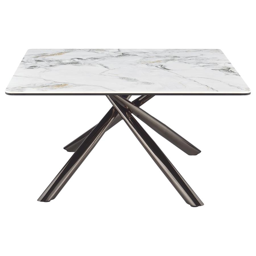 Carvell Square Sintered Stone Top Coffee Table Mirage White view 6