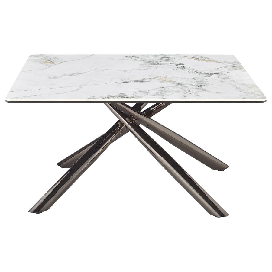 Carvell Square Sintered Stone Top Coffee Table Mirage White view 7