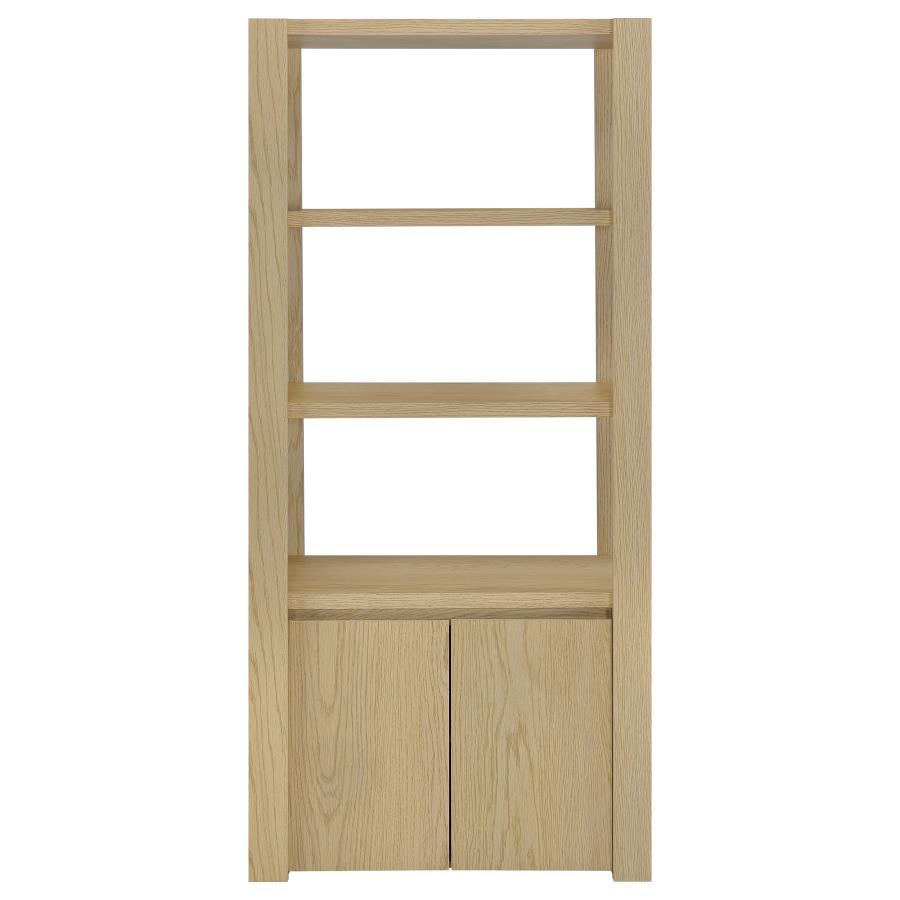 Laurelton 3-shelf Media Tower Tall Pier Cabinet Light Oak view 4