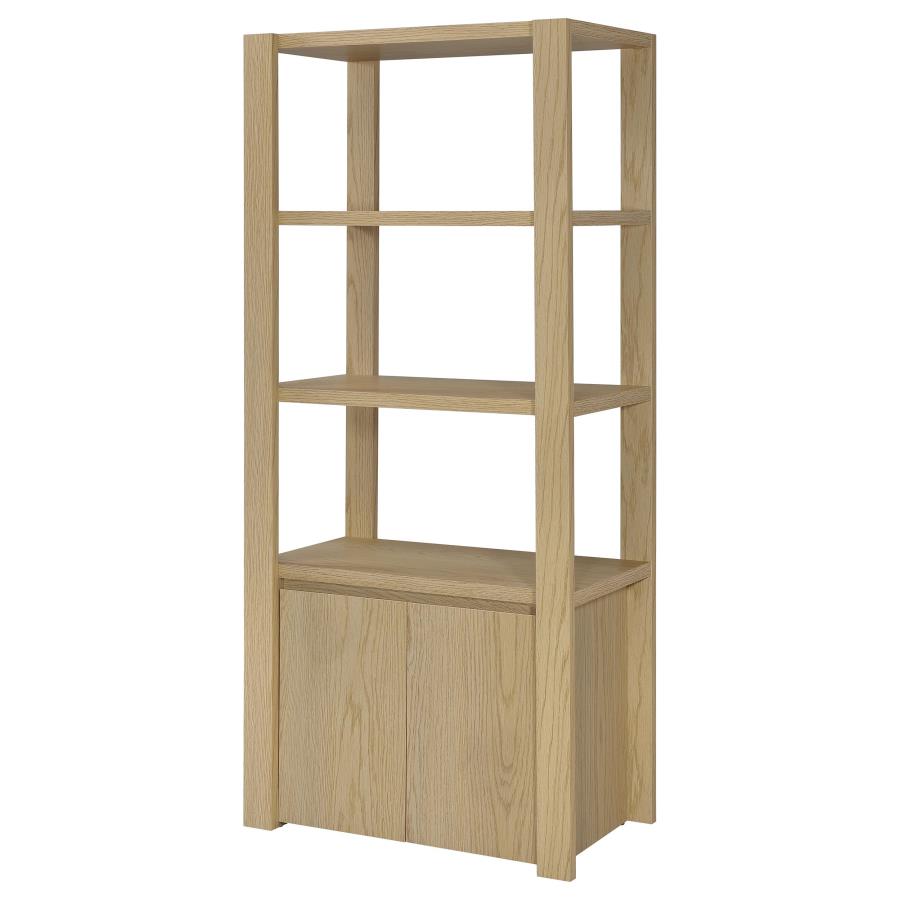 Laurelton 3-shelf Media Tower Tall Pier Cabinet Light Oak view 5
