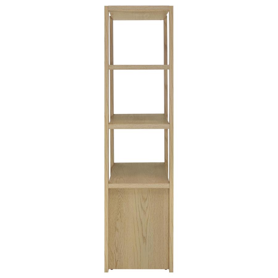 Laurelton 3-shelf Media Tower Tall Pier Cabinet Light Oak view 6
