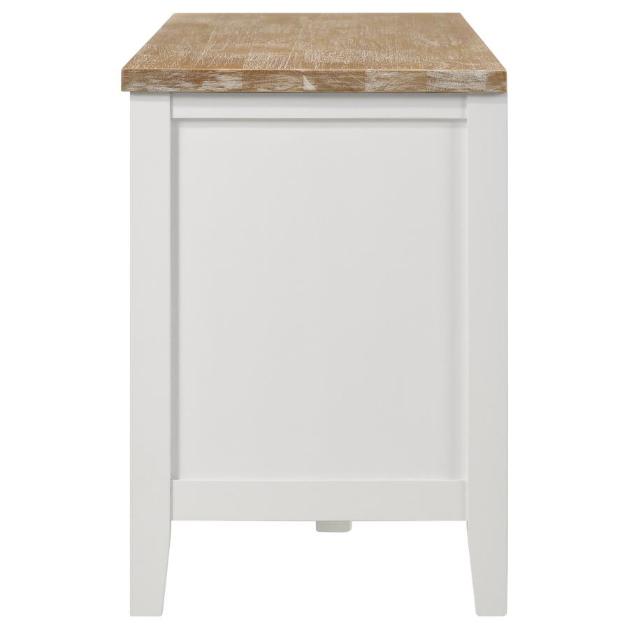 Hollis 2-door Wood 67-inch TV Stand with Drawer Brown and White view 4