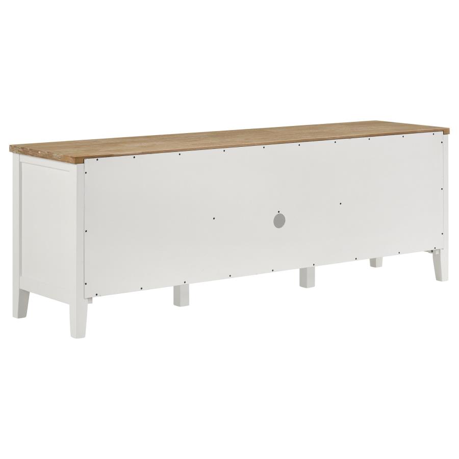 Hollis 2-door Wood 67-inch TV Stand with Drawer Brown and White view 5