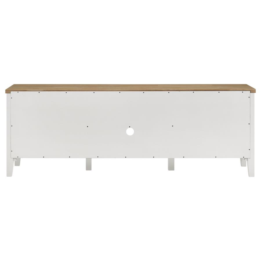 Hollis 2-door Wood 67-inch TV Stand with Drawer Brown and White view 6
