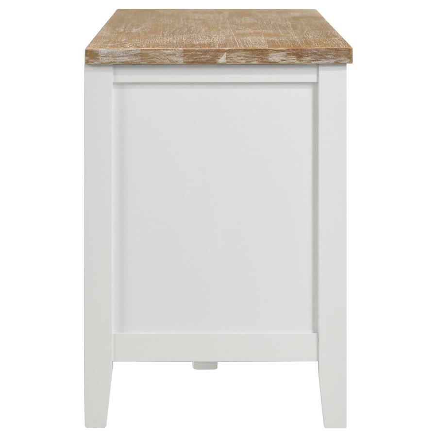 Hollis 2-door Wood 67-inch TV Stand with Drawer Brown and White view 7