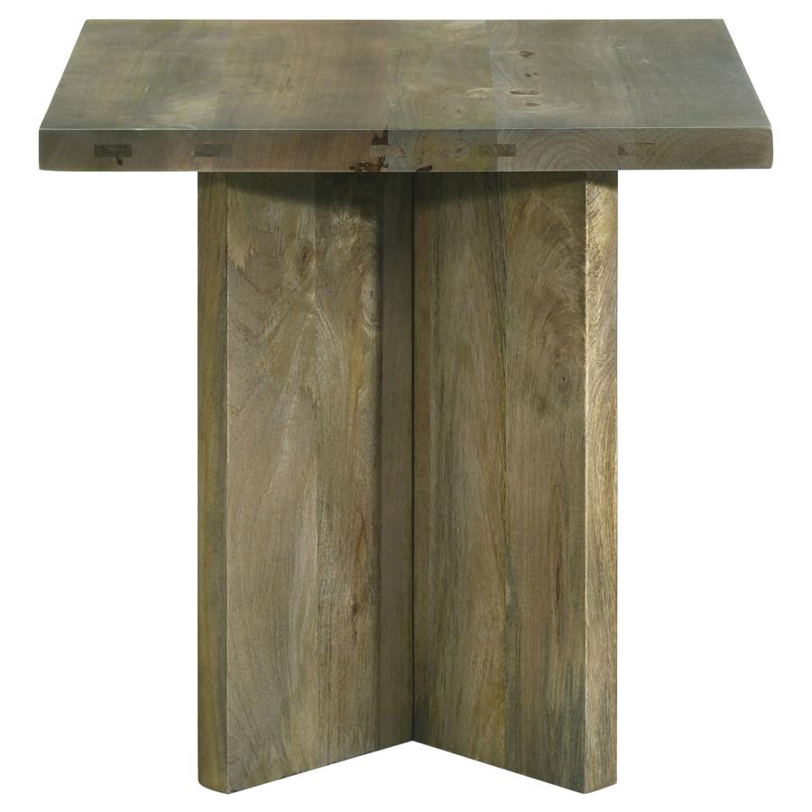 Andando Square Solid Wood End Table Mango Brown view 4