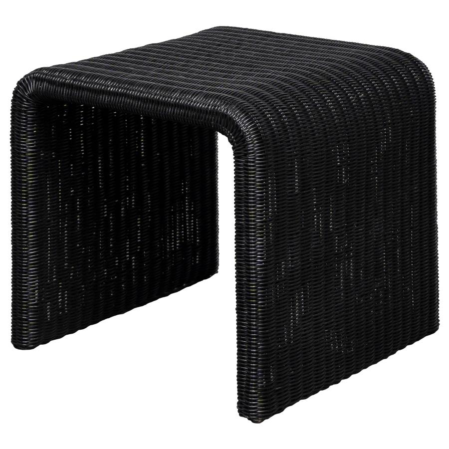 Cahya Woven Rattan Square End Table Black view 4