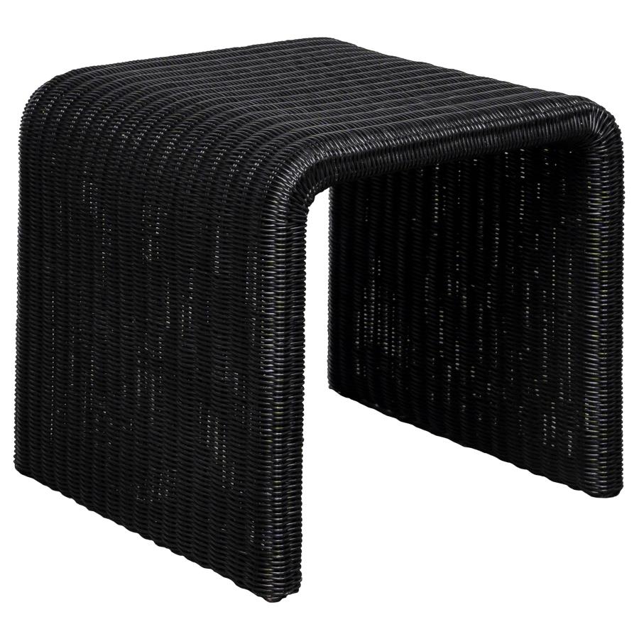Cahya 2-piece Rattan Coffee and End Table Set Black view 3