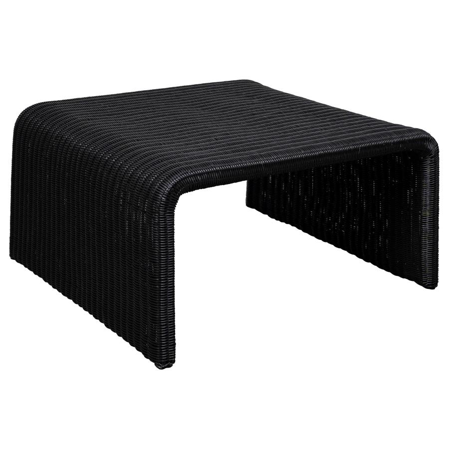 Cahya 3-piece Rattan Coffee and End Table Set Black view 6