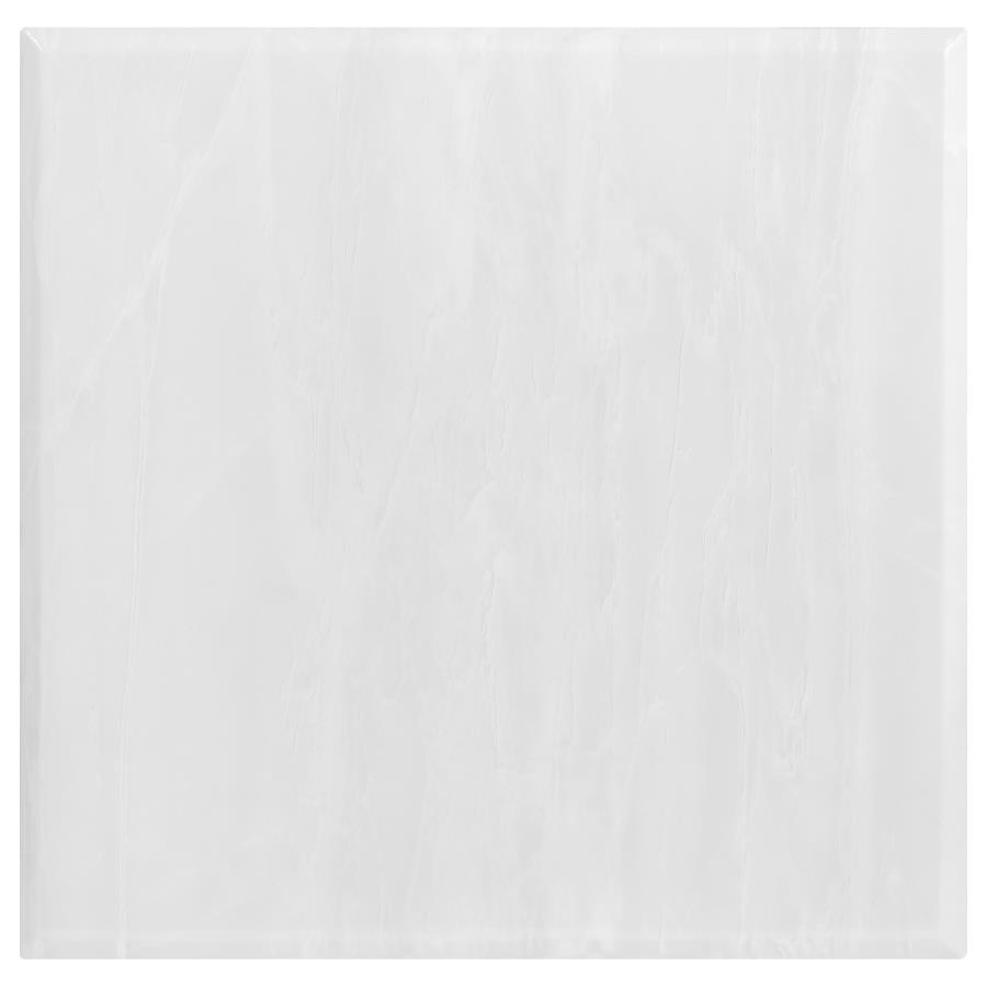 Kerwin Square Stone Top End Table White and Chrome view 5
