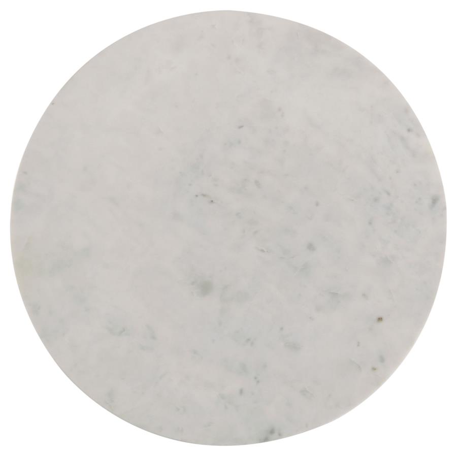 Astoria Round Genuine Marble Side End Table White view 3