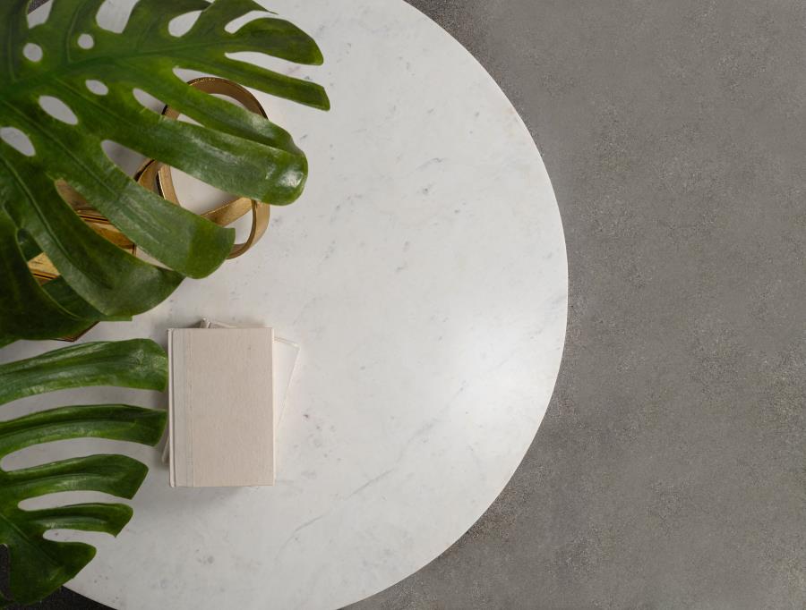 Astoria Round Genuine Marble Side End Table White view 4