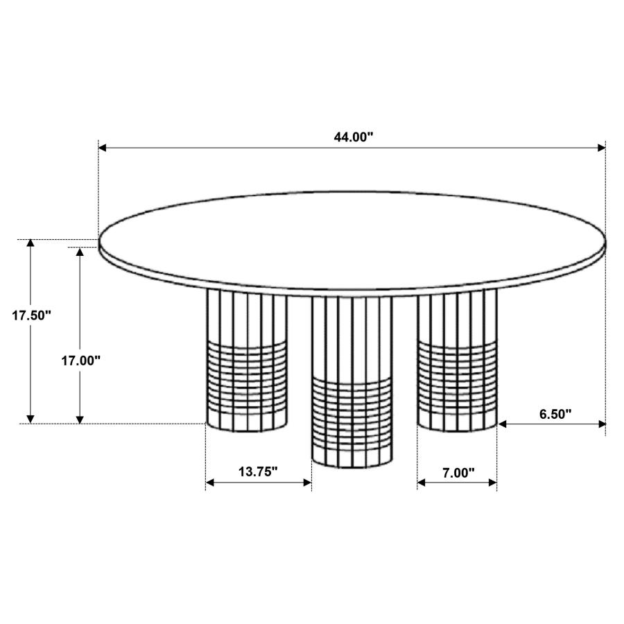 Astoria Round Genuine Marble Coffee Table White view 6