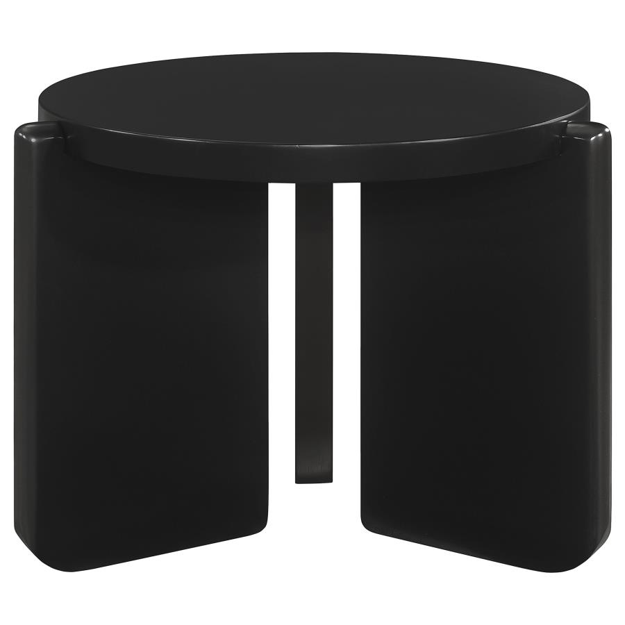 Cordova Round Solid Wood End Table Black view 3