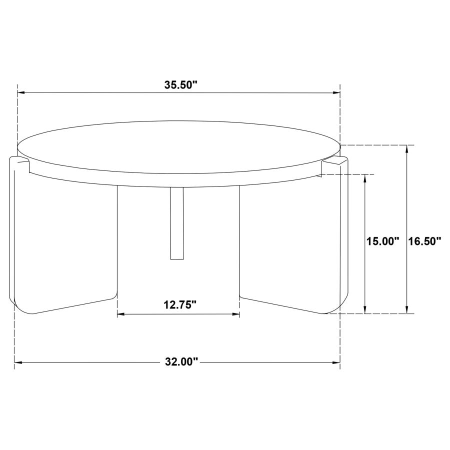 Cordova Round Solid Wood Coffee Table Black view 5
