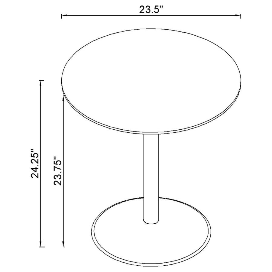 Ganso 2-piece Round Glass Top Coffee and End Table Set Black view 5