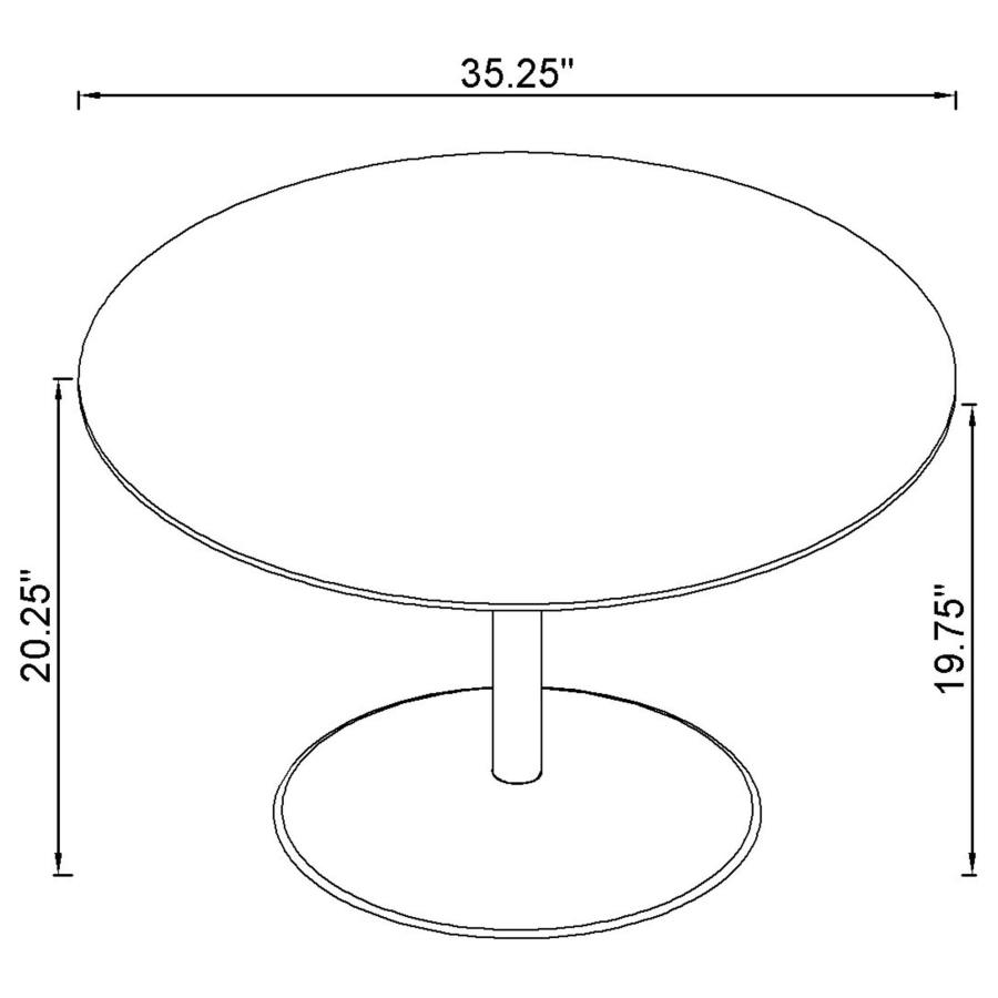 Ganso 2-piece Round Glass Top Coffee and End Table Set Black view 6