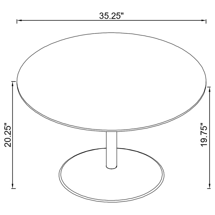 Ganso Round Metal Coffee Table With Tempered Glass Top Black view 4