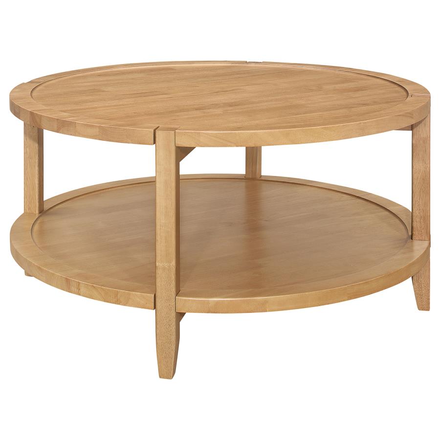 Camillo 2-piece Round Coffee and End Table Set Maple view 7
