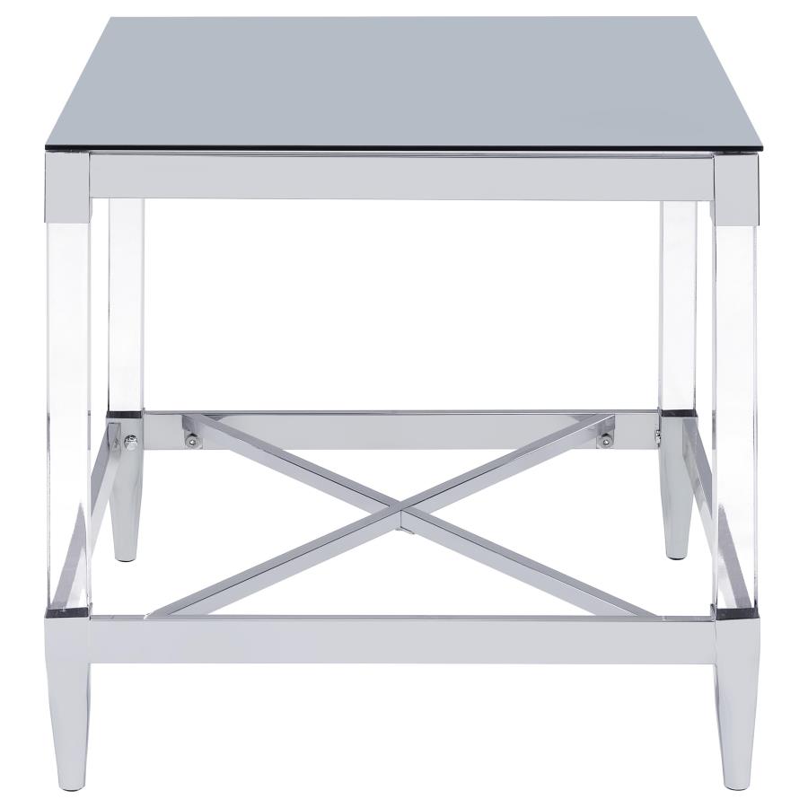 Lindley 2-piece Square Coffee and End Table Set Chrome view 4