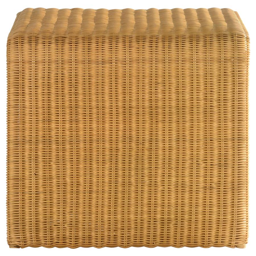 Cahya Square Woven Rattan End Table Natural view 4