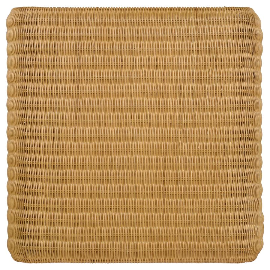 Cahya Square Woven Rattan End Table Natural view 5