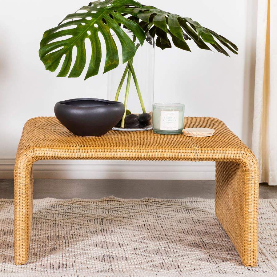 Cahya Square Woven Rattan Coffee Table Natural view 2