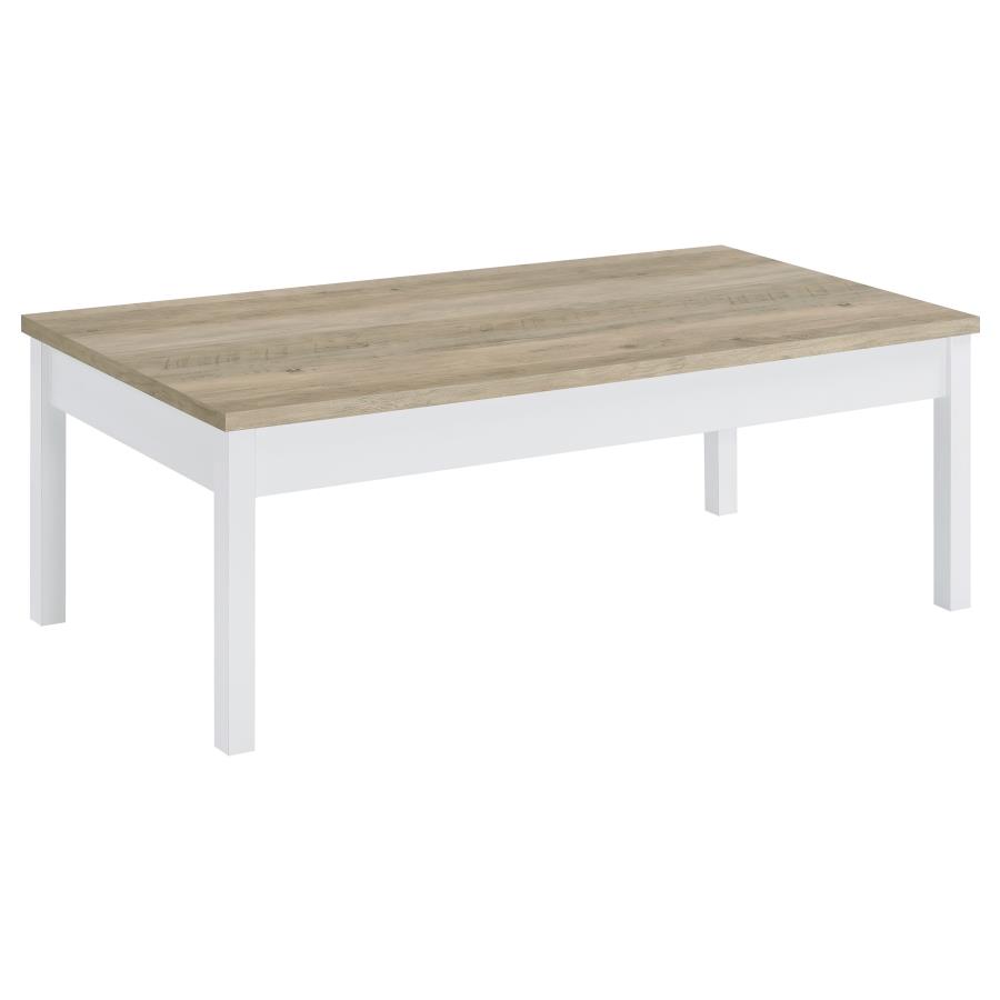 Stacie 3-piece Coffee Table Set Distressed Pine and White view 3