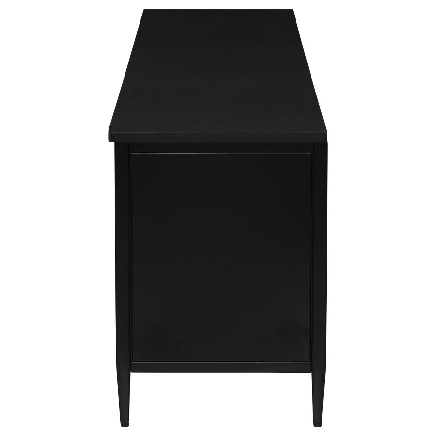 Amherst 2-door 70-inch Metal TV Stand Media Console Black view 6