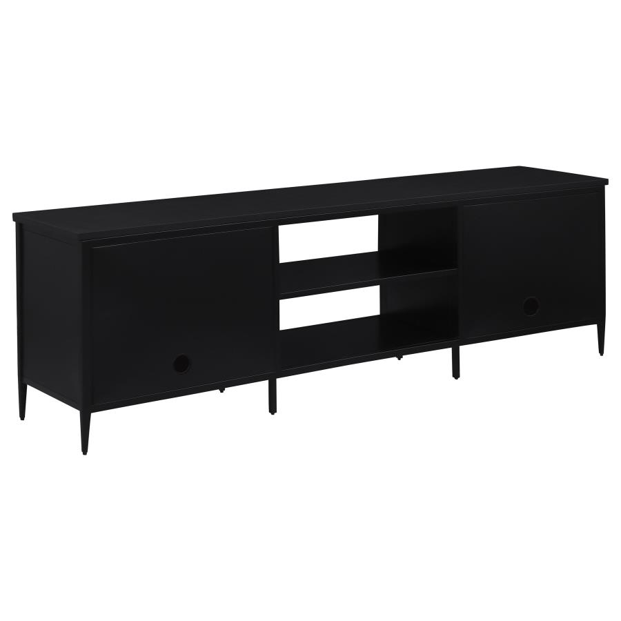 Amherst 2-door 70-inch Metal TV Stand Media Console Black view 7