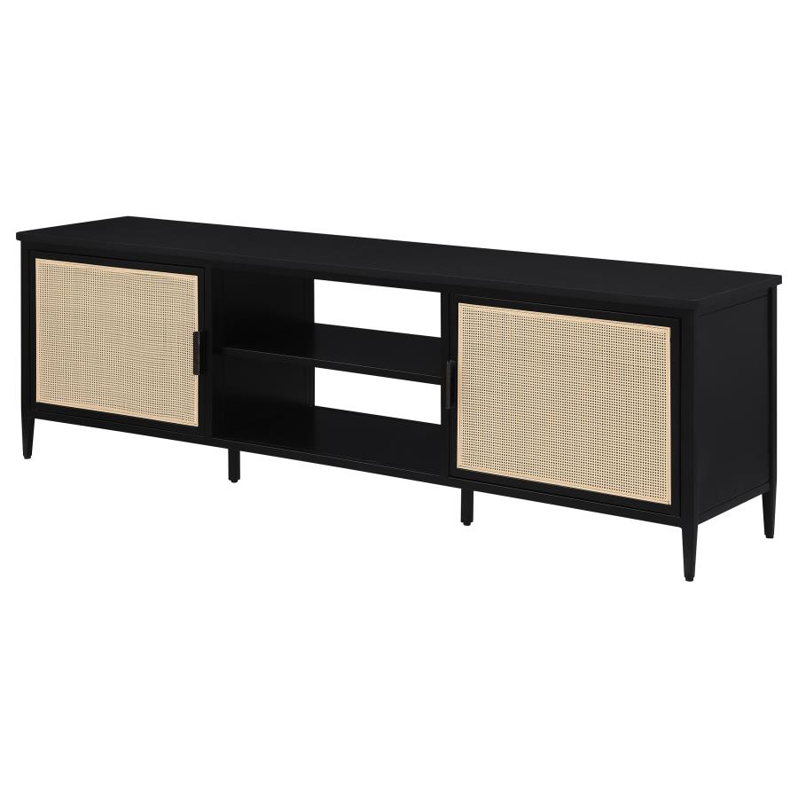 Amherst 2-door 70-inch Metal TV Stand Media Console Black view 4
