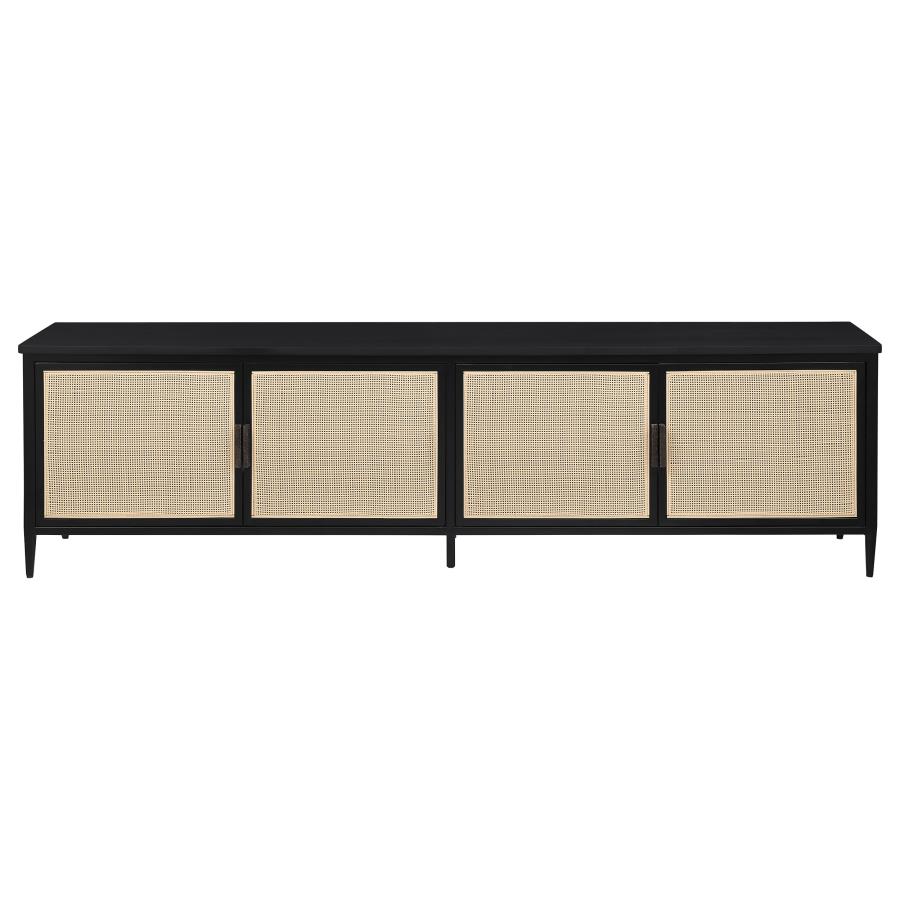 Amherst 4-door 78-inch Metal TV Stand Media Console Black view 3