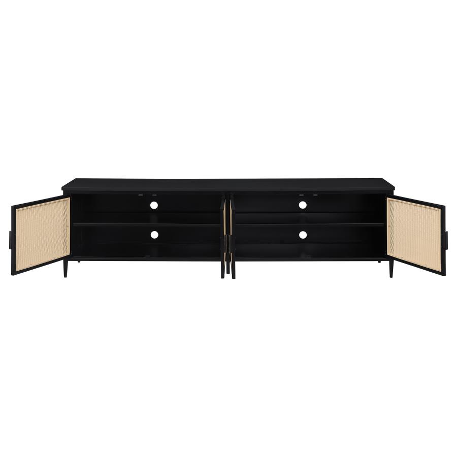 Amherst 4-door 78-inch Metal TV Stand Media Console Black view 4