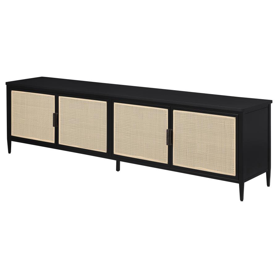 Amherst 4-door 78-inch Metal TV Stand Media Console Black view 5