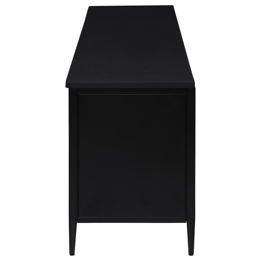 Amherst 4-door 78-inch Metal TV Stand Media Console Black view 6