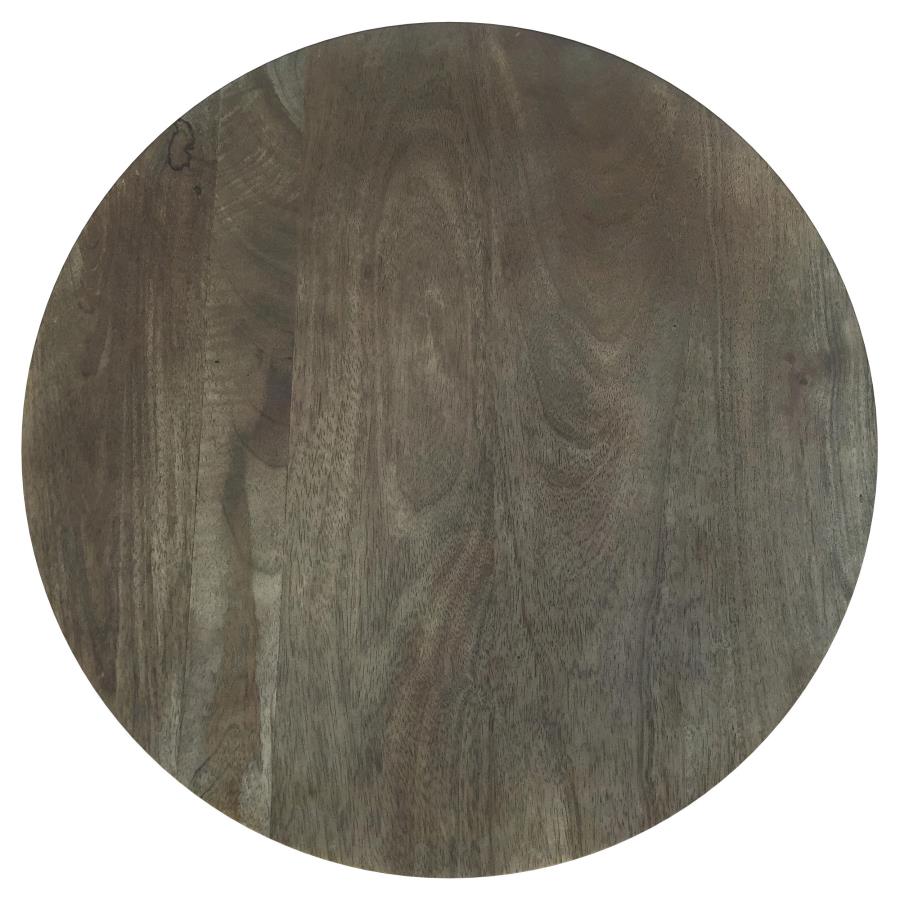 Kinkaid Round Solid Mango Wood End Table Brown view 5