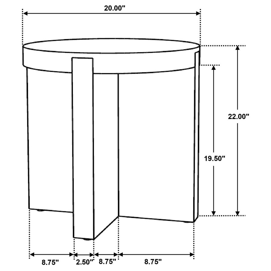 Kinkaid Round Solid Mango Wood End Table Brown view 6