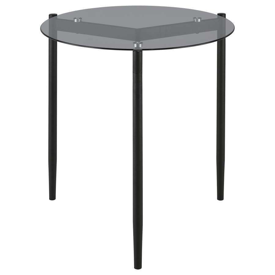 Rosalie Round Smoked Glass Top End Table Grey view 5