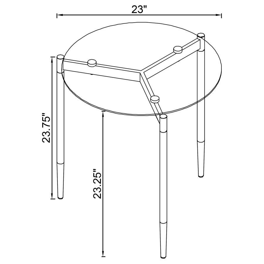 Rosalie Round Smoked Glass Top End Table Grey view 7