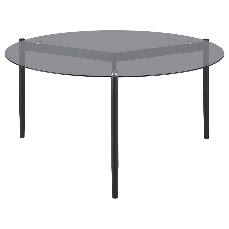 Rosalie Round Smoked Glass Top Coffee Table Grey view 5