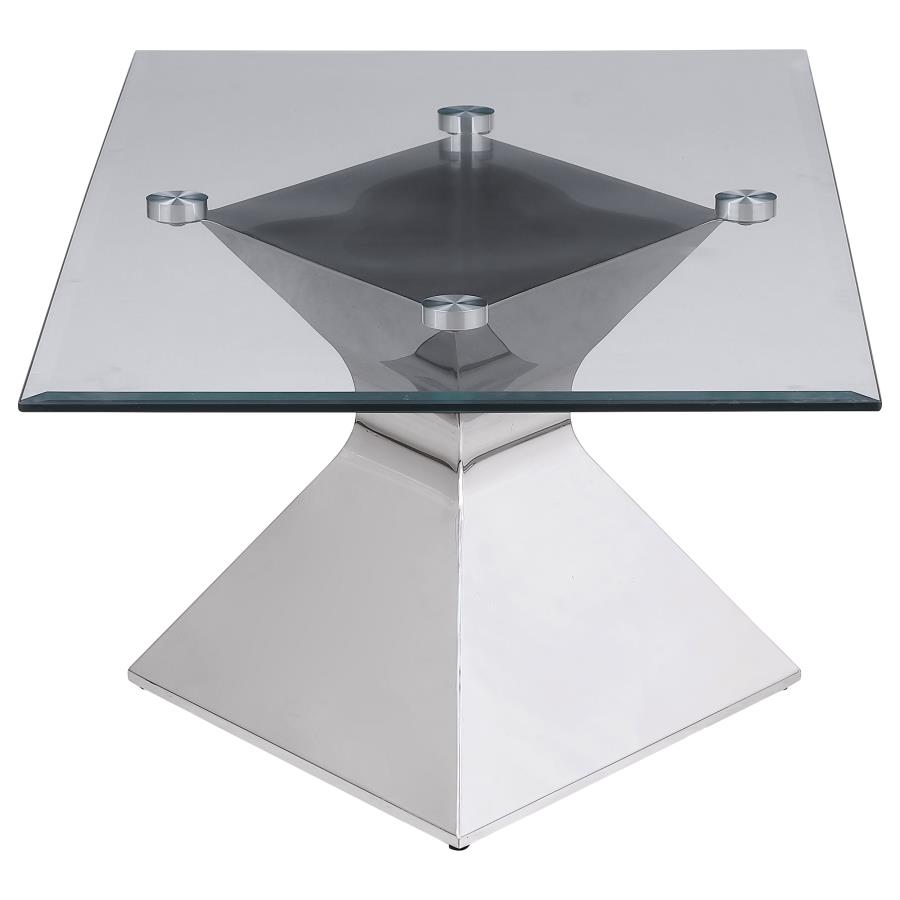 Jenny 2-piece Rectangular Coffee and End Table Set Chrome view 4